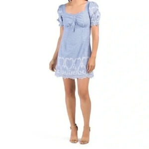 Rahi Anthropologie gingham embroidered cottage dress small